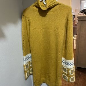 Gold cowl neck sweater dress - never been worn!